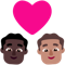Couple with Heart- Man- Man- Dark Skin Tone- Medium Skin Tone emoji on Microsoft